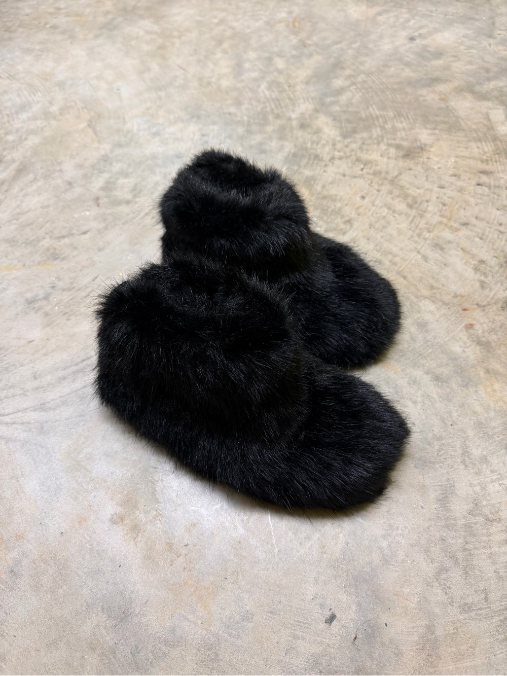UGG Black Faux-Fur Slide Slippers
